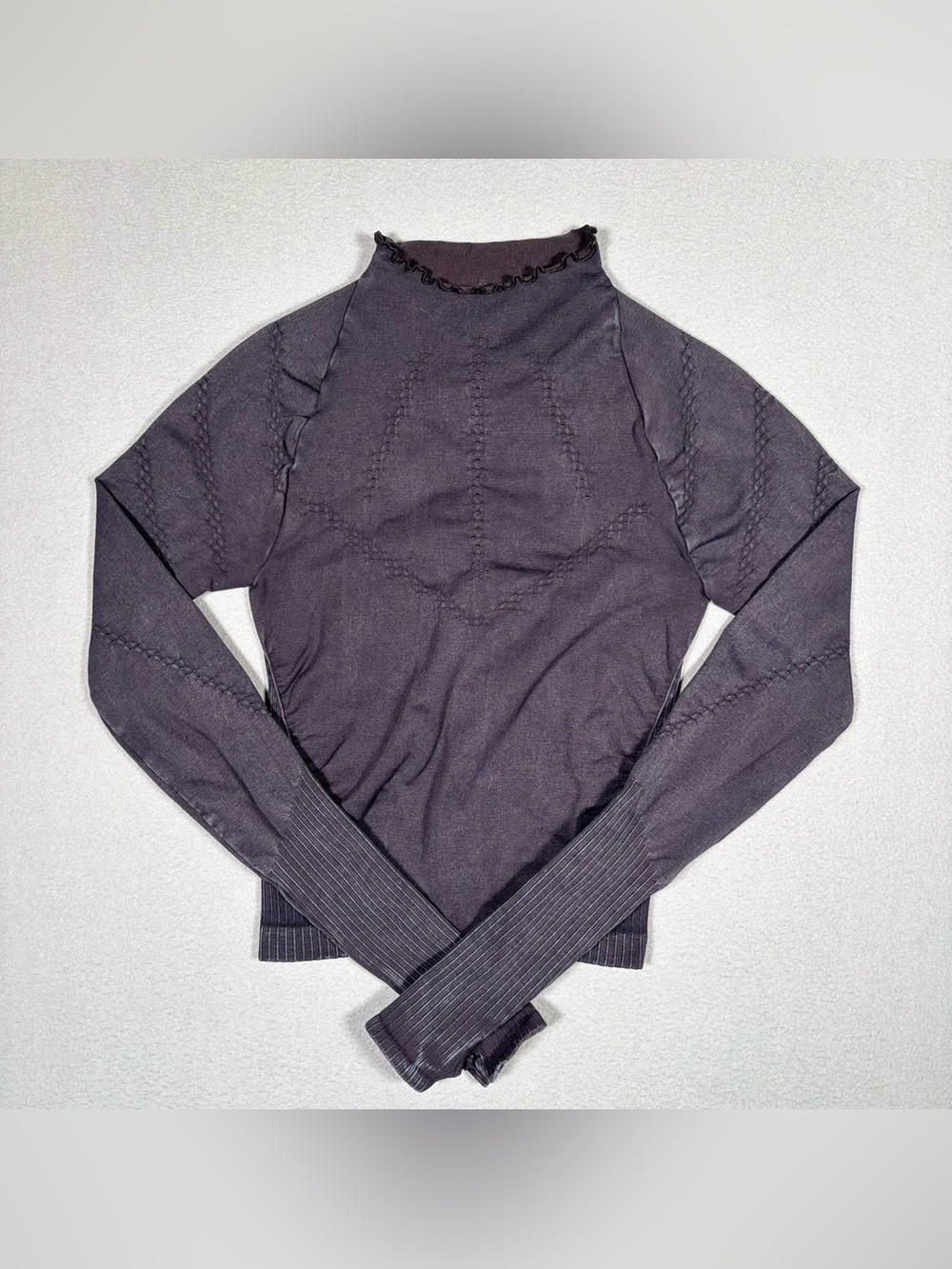 FP Free People Movement Good Karma High-Neck Layer Long Sleeve Top XS/S Purple